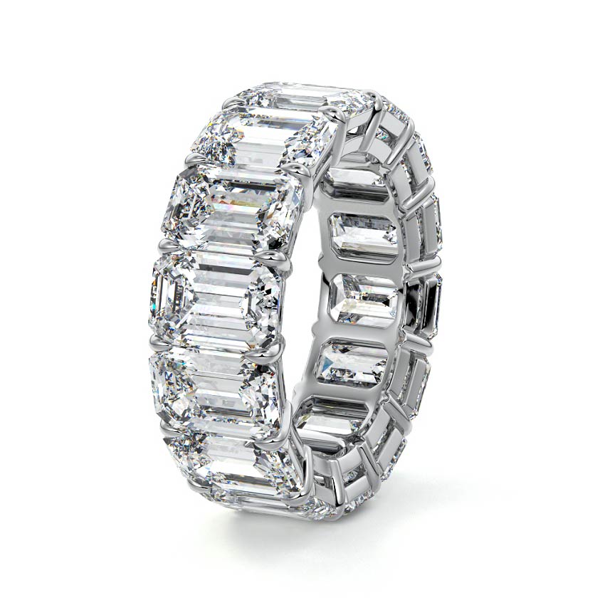 Mila - Eternity Emerald Cut Wedding Ring Lab Grown Diamond