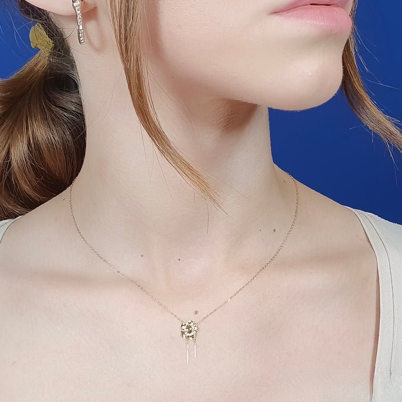 Golden Flower Necklace 9K - Raphana Jewellery