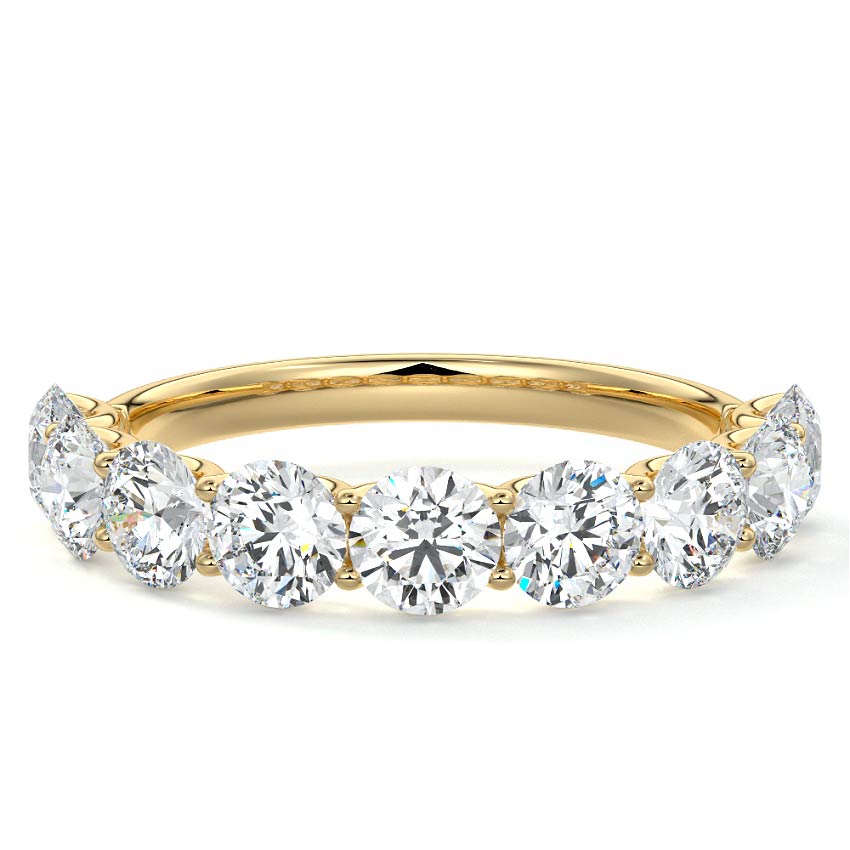 Seven stone lab grown diamond wedding band ring in 18K gold or platinum – New Zealand
