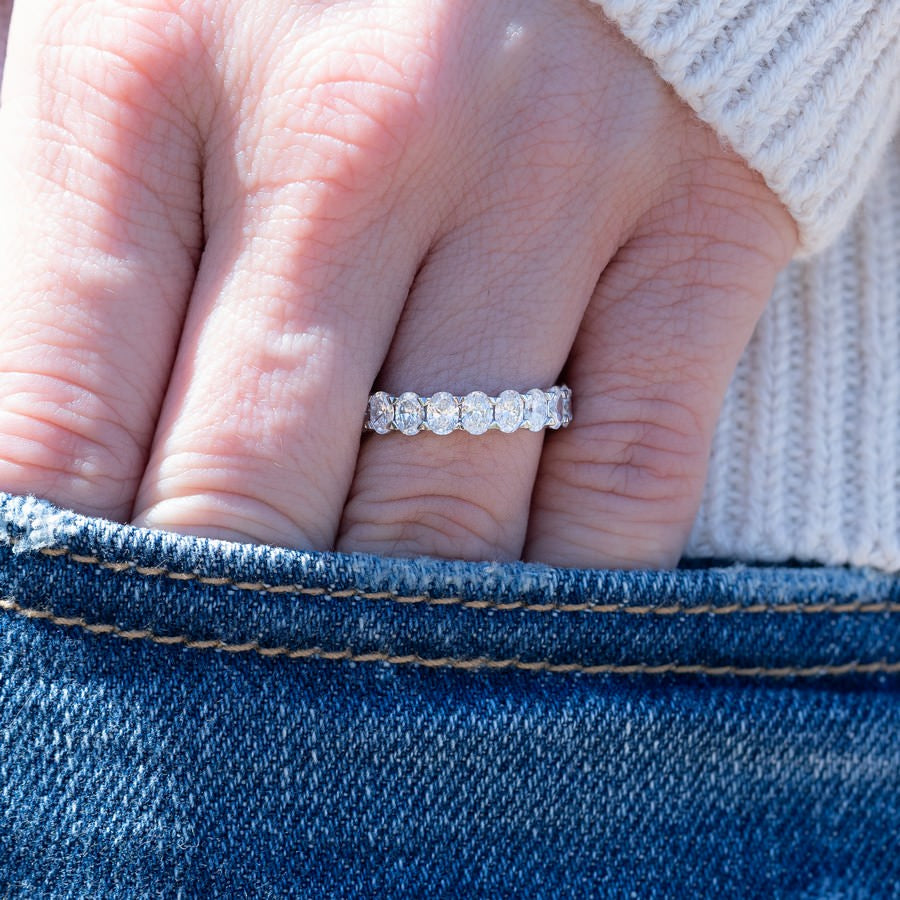 3 Carat Oval Eternity Anniversary Band