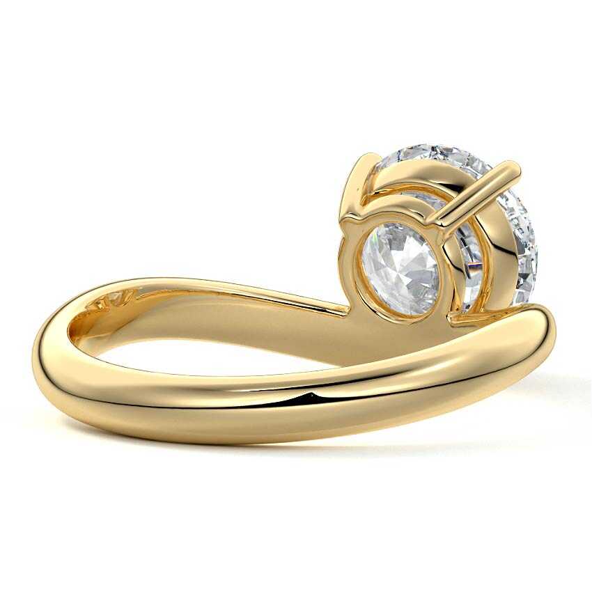 Esme - Unique Round Cut Curved Band Engagement Ring