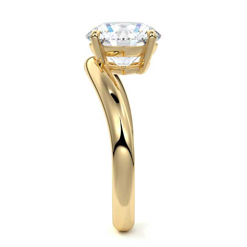 Esme - Unique Round Cut Curved Band Engagement Ring