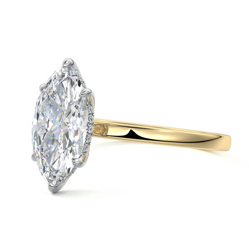 Marquise cut solitaire engagement ring white gold New Zealand