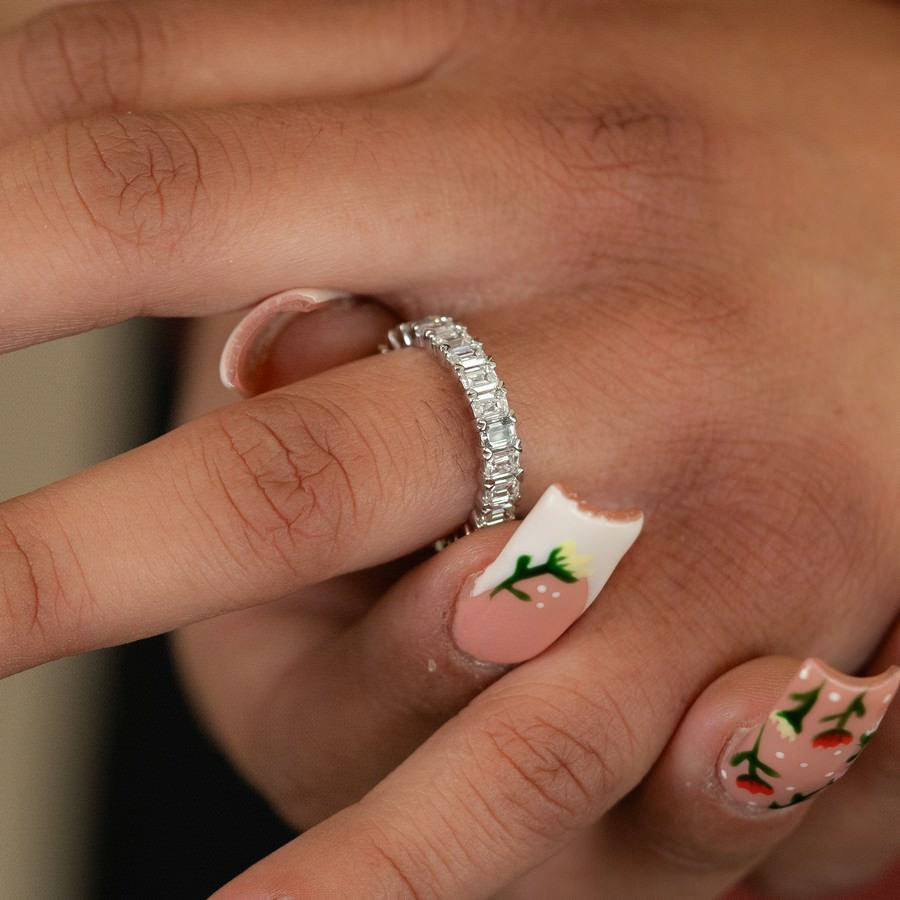 3 Carat Emerald Eternity Anniversary Band