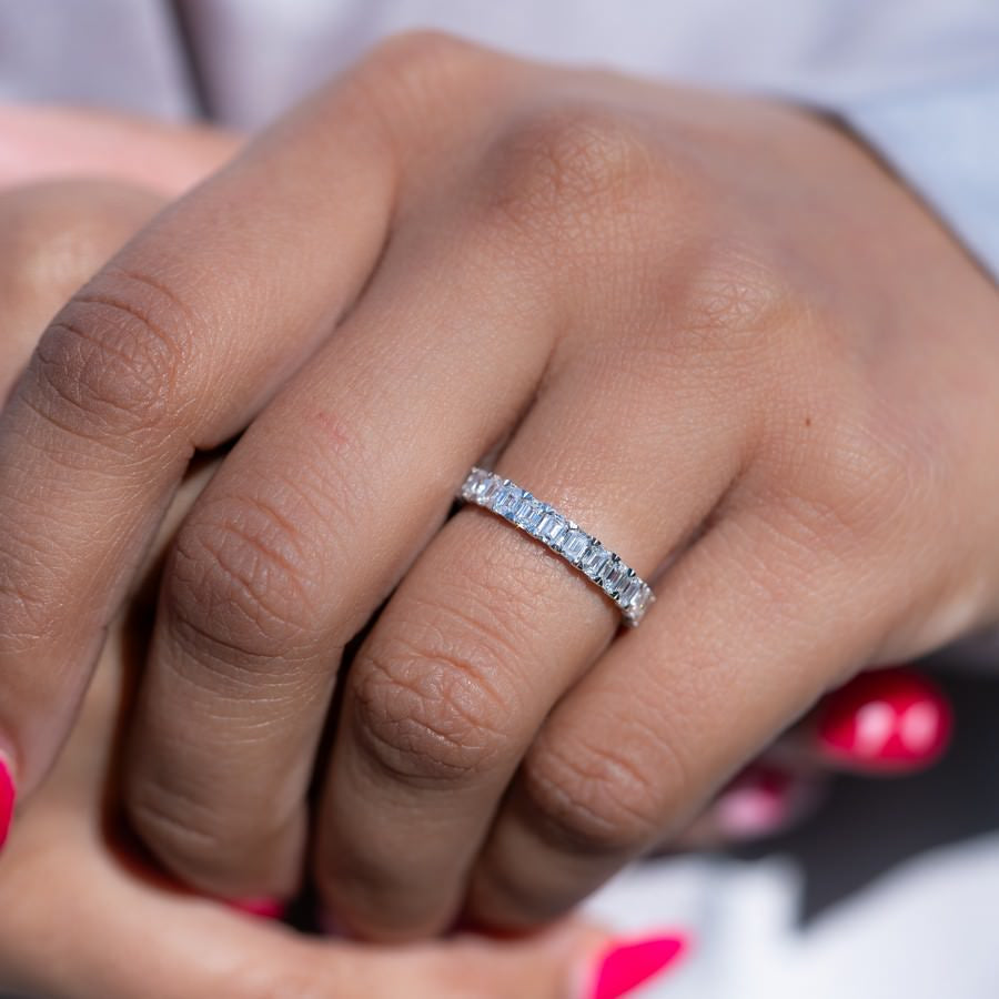 2.5 Carat Emerald Eternity Anniversary Band
