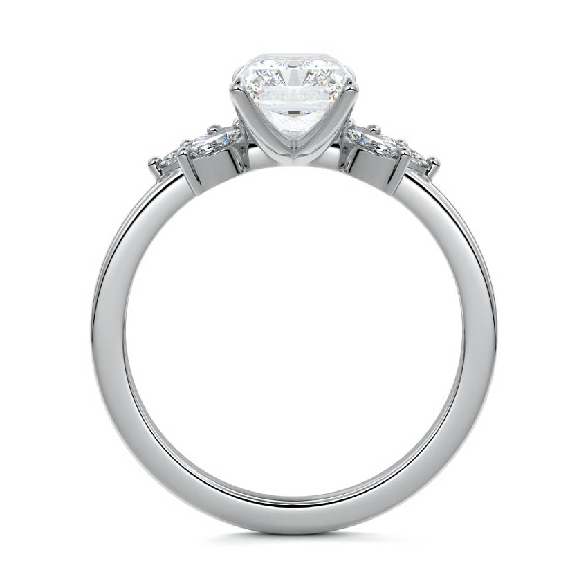 Nura Lab Michael Hill NZ Radiant Cut Unique Diamond Engagement Ring in 18K white gold with lab-grown diamond