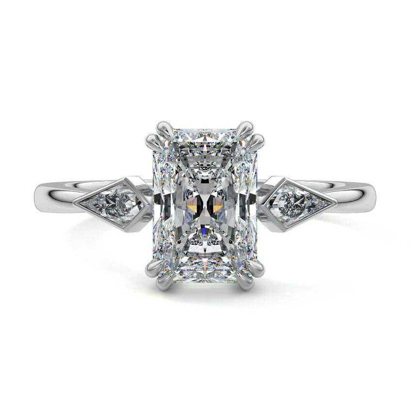 Freya - Radiant Three Stone Engagement Ring