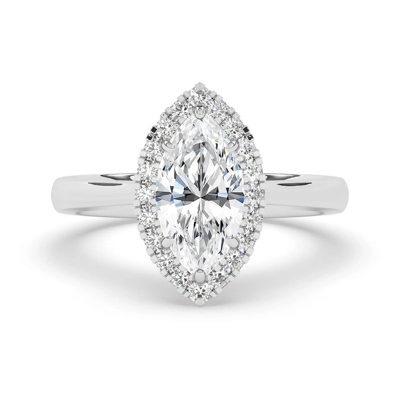 Sharon - Marquise Halo Engagement Ring