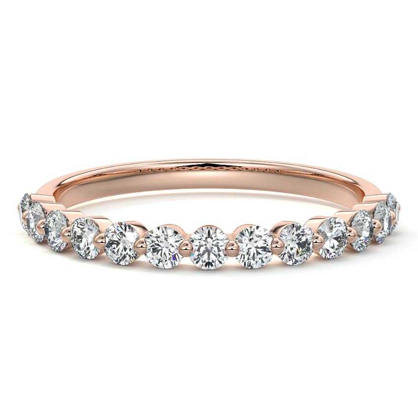Sasha - Half Eternity Wedding Band Round Cut Moissanite