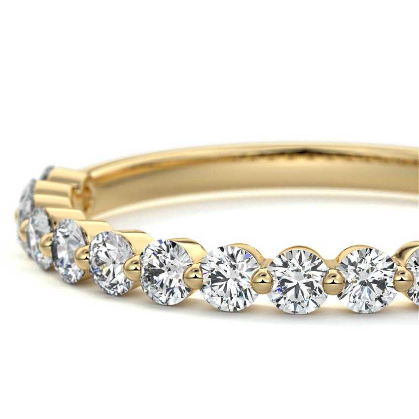 Sasha - Half Eternity Wedding Band Round Cut Moissanite
