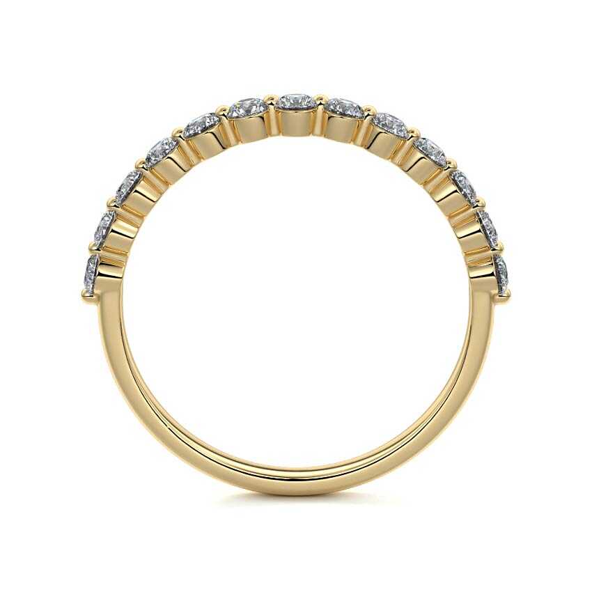 Sasha - Half Eternity Wedding Band Round Cut Moissanite