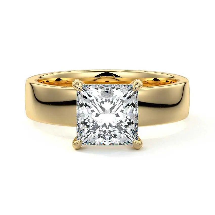 Angela - Bold Thick Band Engagement Ring