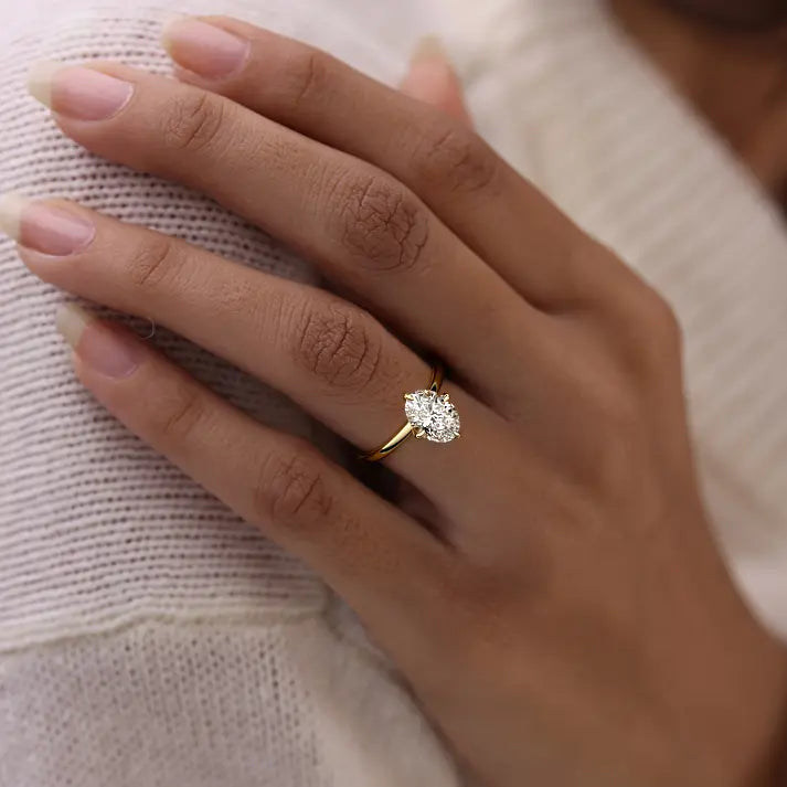 Marve - Round Cut Side Stone Engagement Ring