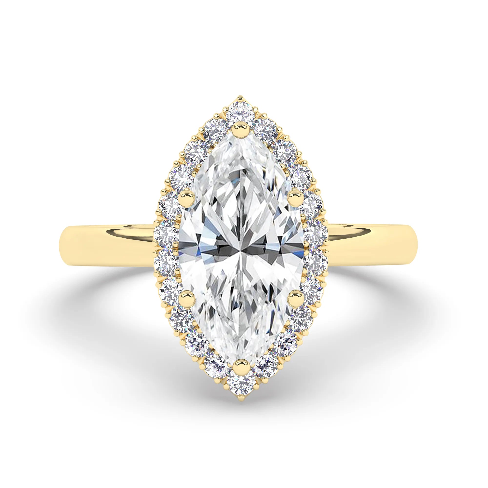 Sharon - Marquise Halo Engagement Ring