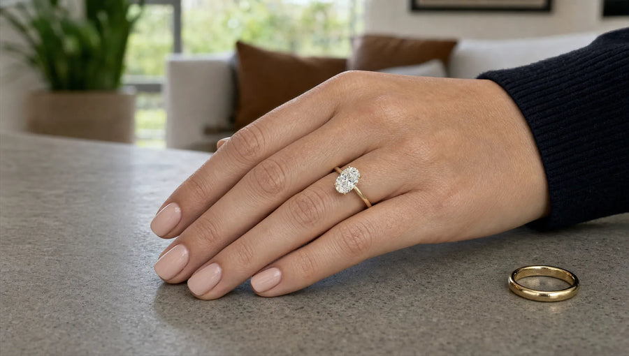 How a 2 Carat Lab-Grown Engagement Ring Looks on Hand