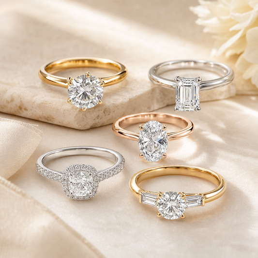 Luxury engagement rings in multiple styles for a New Zealand engagement ring buying guide