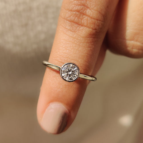 Evangeline Eve - Bezel Set Diamond Ring in Round Diamond