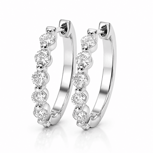 1 Ct Hoop Earrings