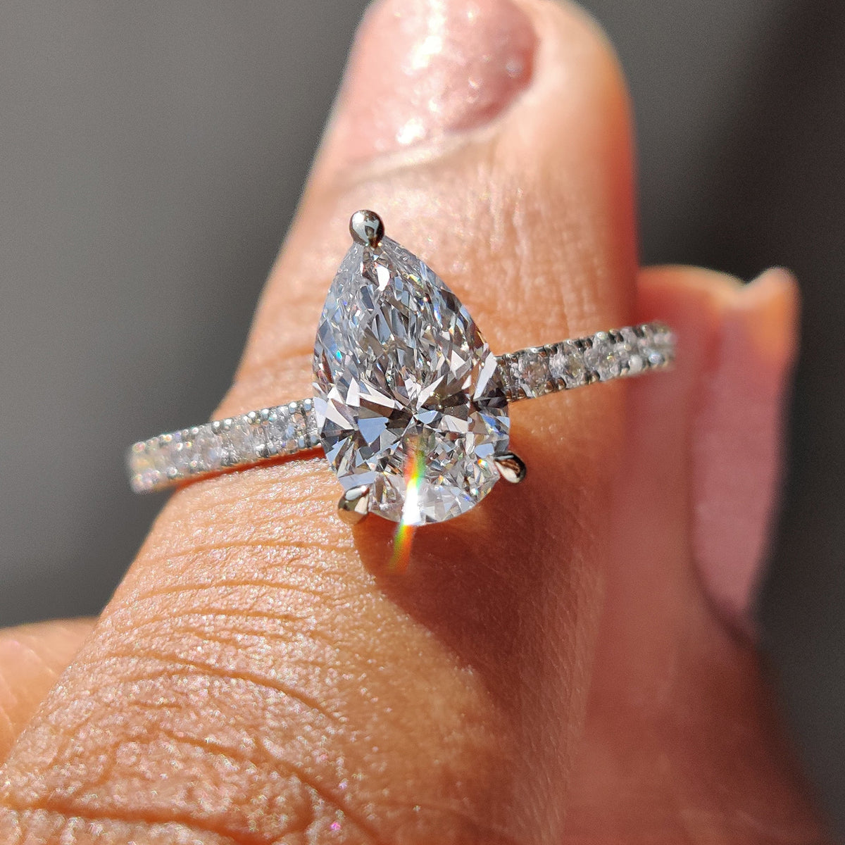 Delphine Paige - Pave Set Diamond Ring In Rose Gold