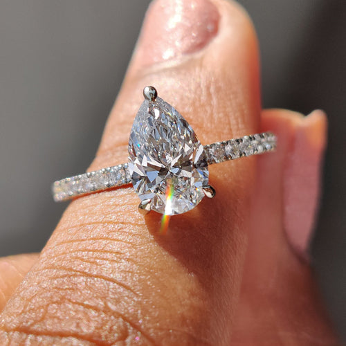 Delphine Paige - Pave Set Diamond Ring In Rose Gold