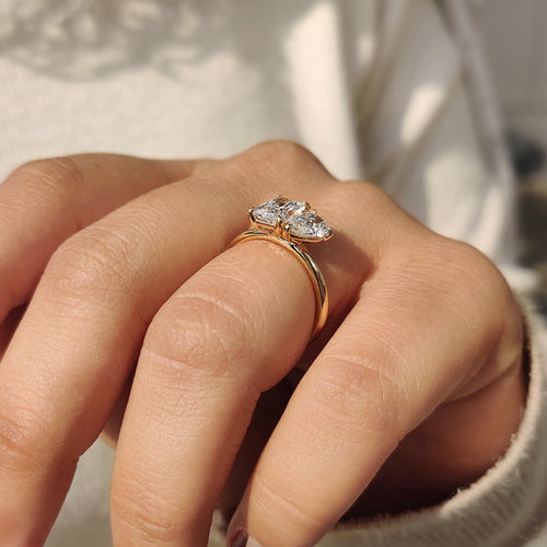 Violette Joy - 2 Stone Engagement Ring With Pear And Radiant Diamond
