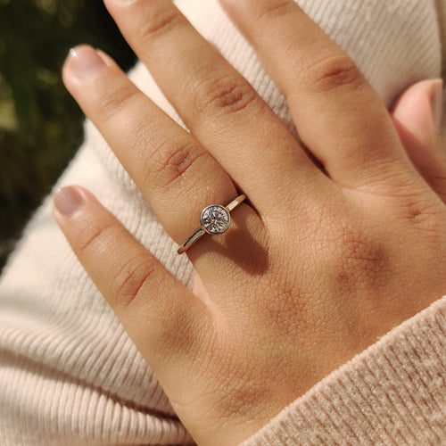 Evangeline Eve - Bezel Set Diamond Ring in Round Diamond