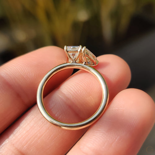 Violette Faye - Emerald And Pear Engagement Ring In Toi Et Moi Style