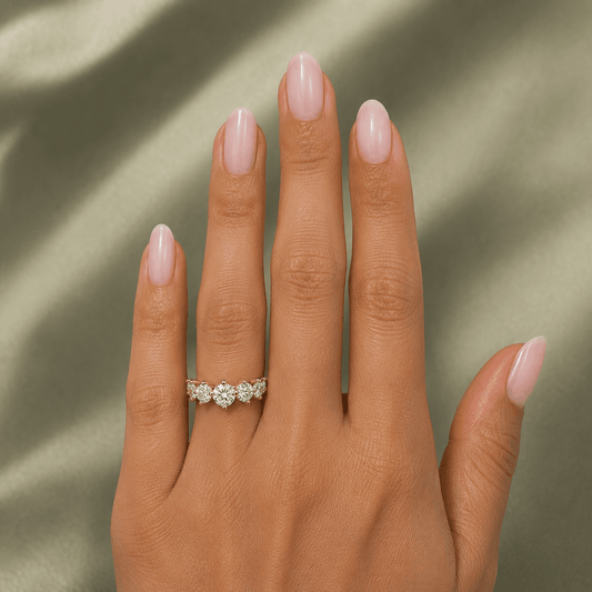 Emily - Eternity Wedding Band – 9 Round Cut Diamonds