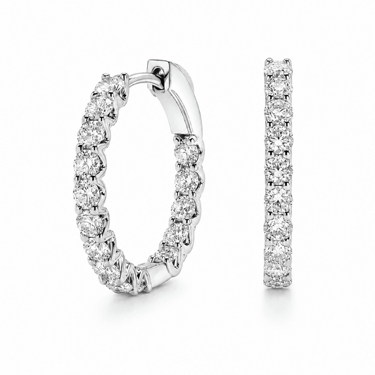2 CT 15mm Huggie Earring