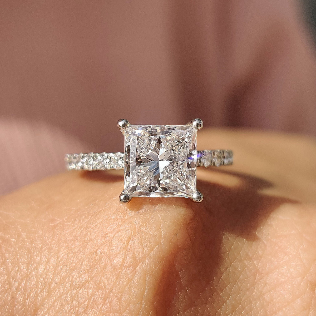 Mirabelle Skye - Princess Cut Engagement Ring In Pave Style