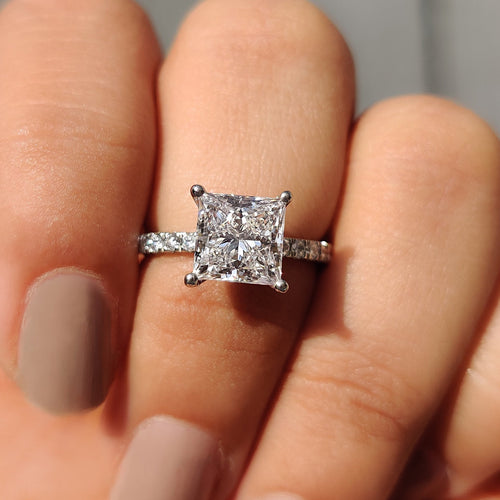 Mirabelle Skye - Princess Cut Engagement Ring In Pave Style
