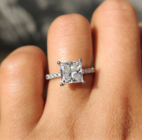 Mirabelle Skye - Princess Cut Engagement Ring In Pave Style