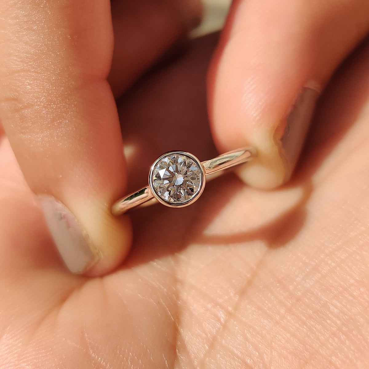 Evangeline Eve - Bezel Set Diamond Ring in Round Diamond