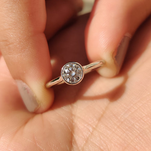 Evangeline Eve - Bezel Set Diamond Ring in Round Diamond