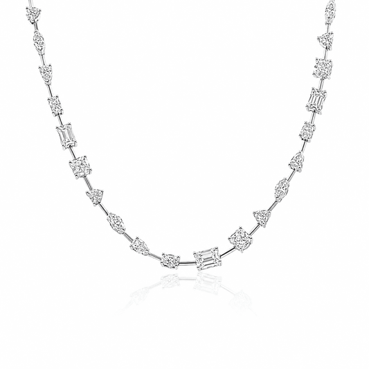 15 Carat Lab-Grown Diamond Multi-Shape Tennis Necklace