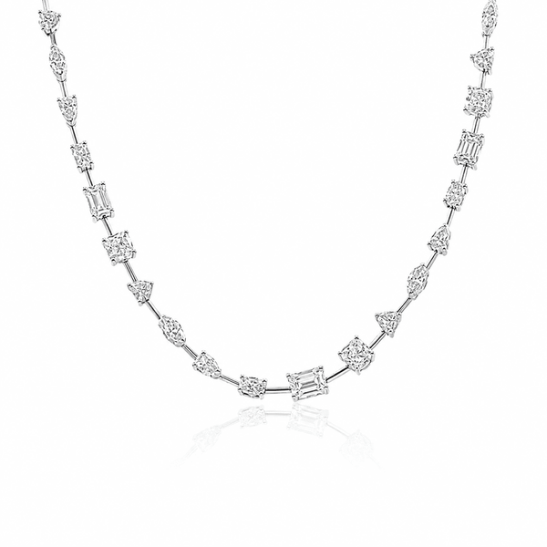 15 Carat Lab-Grown Diamond Multi-Shape Tennis Necklace