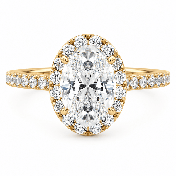 Penelope - Oval Lab Grown Diamond Halo Engagement Ring
