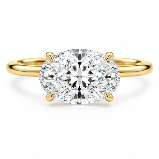 Arlet - Oval Solitaire East West Lab Grown Diamond Engagement Ring