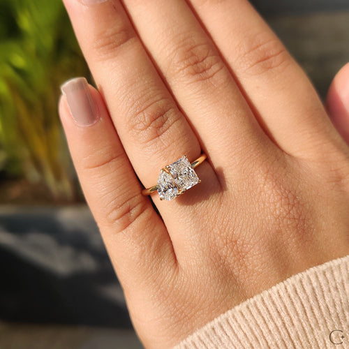 Violette Joy - 2 Stone Engagement Ring With Pear And Radiant Diamond