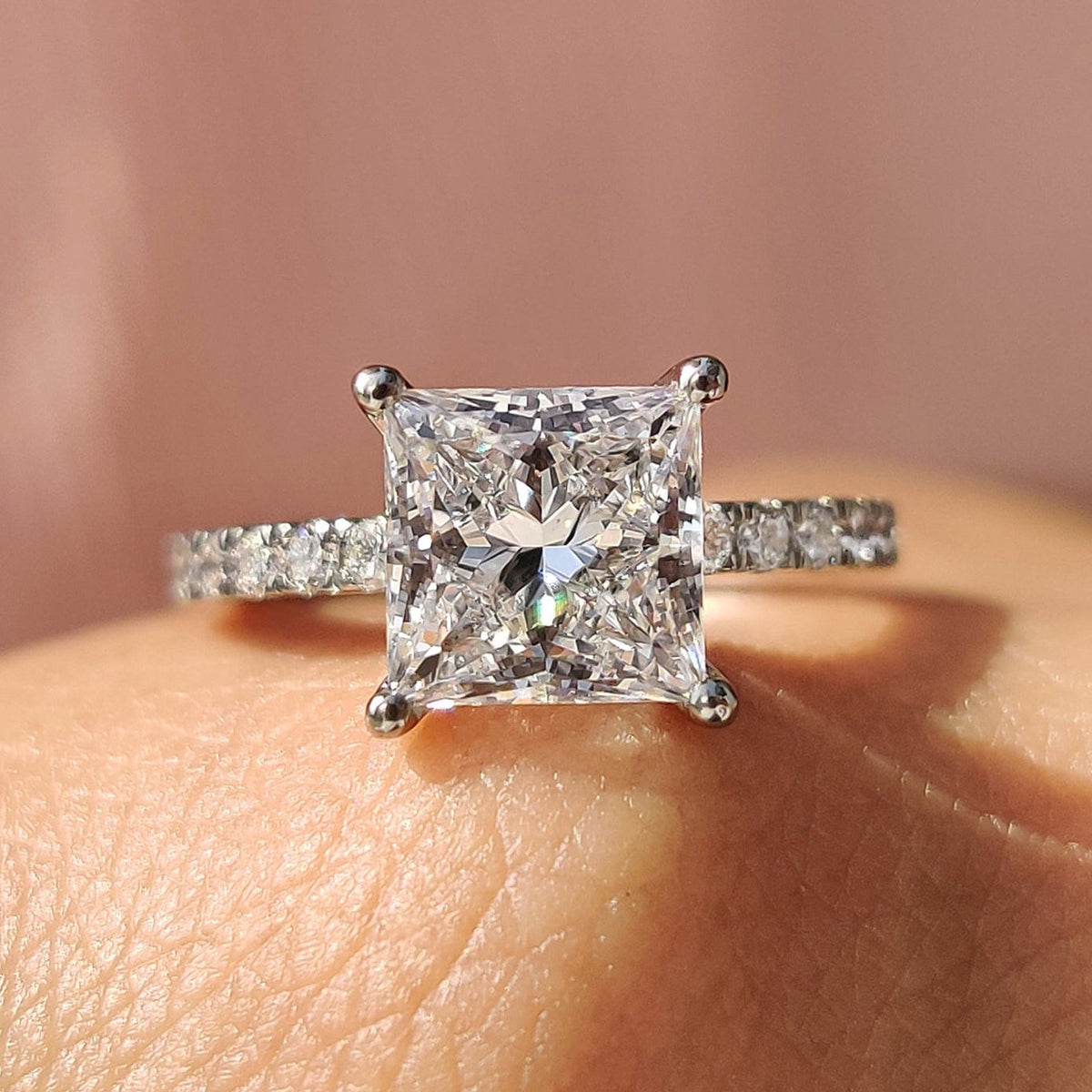 Mirabelle Skye - Princess Cut Engagement Ring In Pave Style
