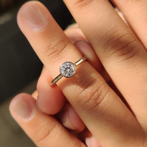 Evangeline Eve - Bezel Set Diamond Ring in Round Diamond