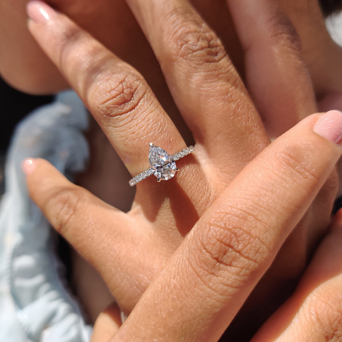 Delphine Paige - Pave Set Diamond Ring In Rose Gold