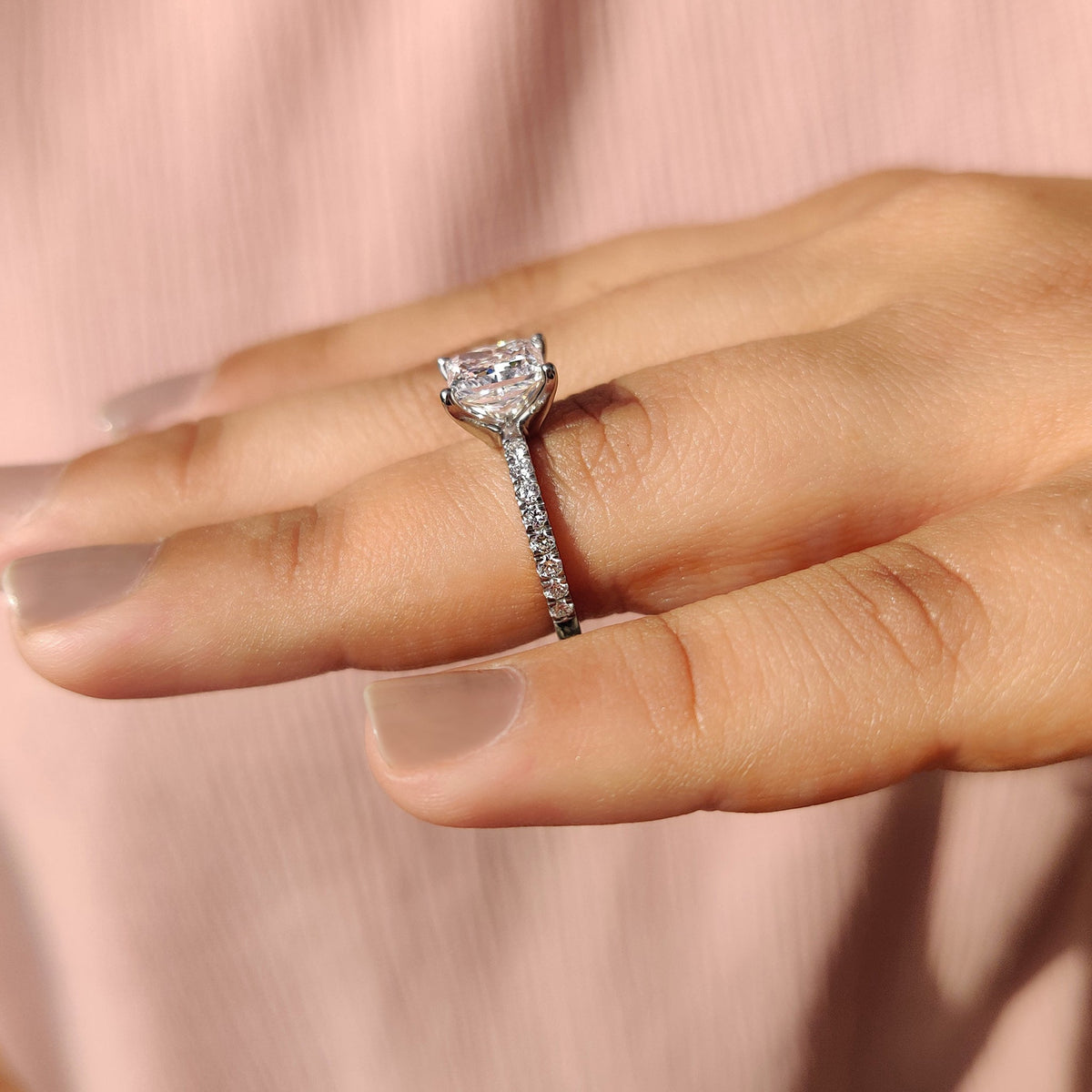 Mirabelle Skye - Princess Cut Engagement Ring In Pave Style