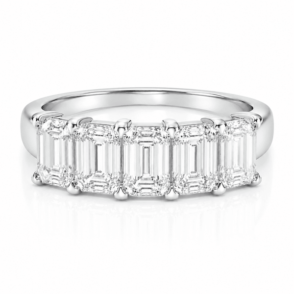 5 Carat Emerald Five Stone Anniversary Band