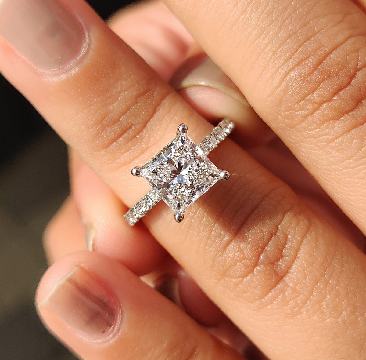 Mirabelle Skye - Princess Cut Engagement Ring In Pave Style
