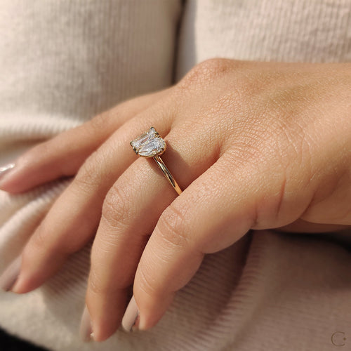 Violette Joy - 2 Stone Engagement Ring With Pear And Radiant Diamond