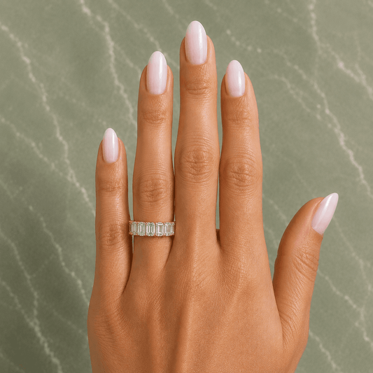 Sophia - Half Eternity 2.7 CTW Emerald Cut Lab Grown Diamond Wedding Ring