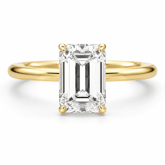 Courtney - Emerald Lab Grown Diamond Solitaire Engagement Ring