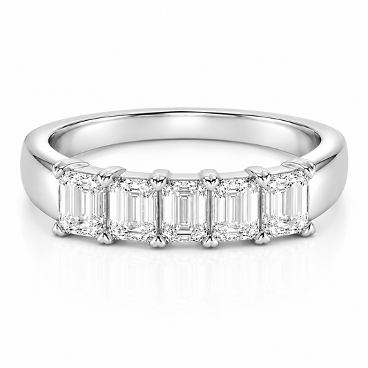 2.3 Carat Emerald Five Stone Anniversary Band