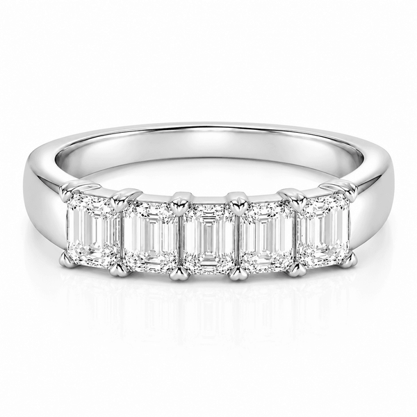 2.3 Carat Emerald Five Stone Anniversary Band